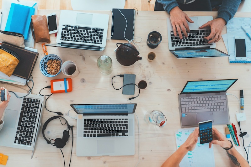 photo of desk with computers on it, photo by Marvin Meyer, https://unsplash.com/@marvelous